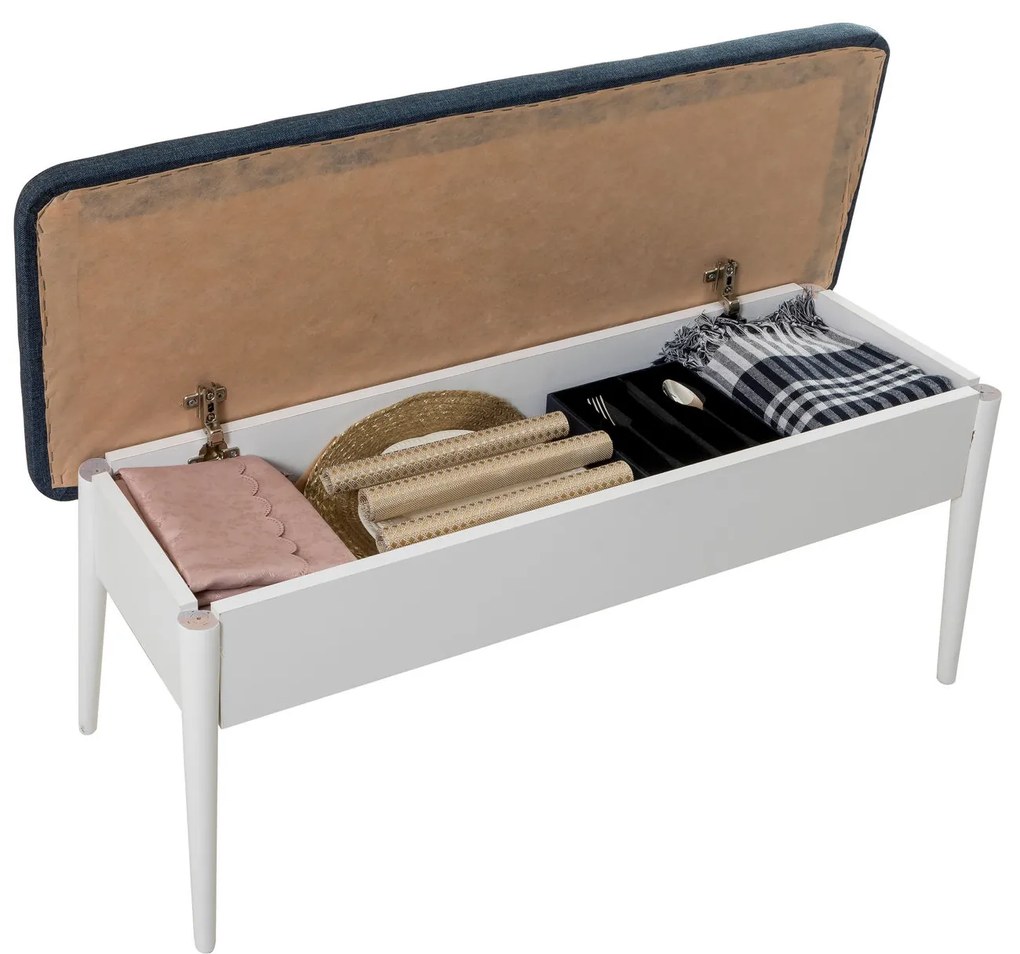 Set mobilier sufragerie Vlasta 1 (alb + albastru închis) (pentru 4 persoane). 1072197