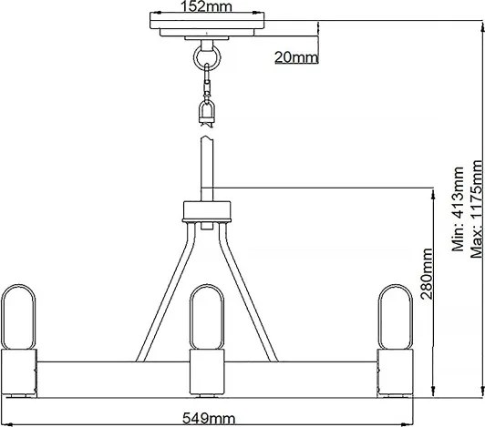 Quintiesse QN-SILAS-4P-DZ - Lustră cu tijă SILAS 4xE27/60W/230V, negru/auriu