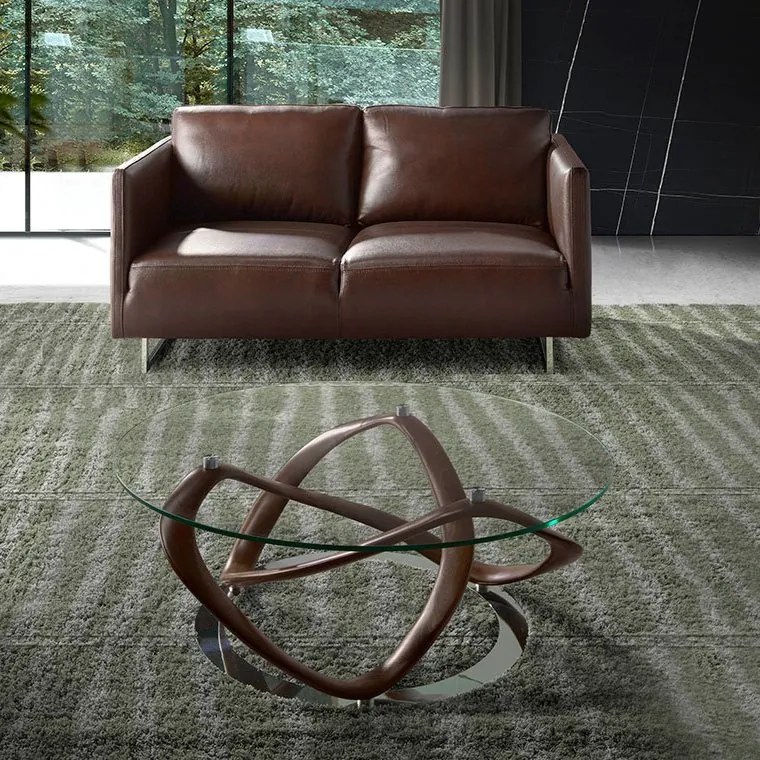 Masuta de cafea eleganta design LUX Walnut, 100cm