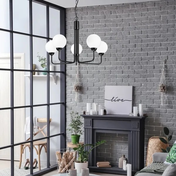 Lustră pe lanț TIFFY 5xG9/5W/230V neagră