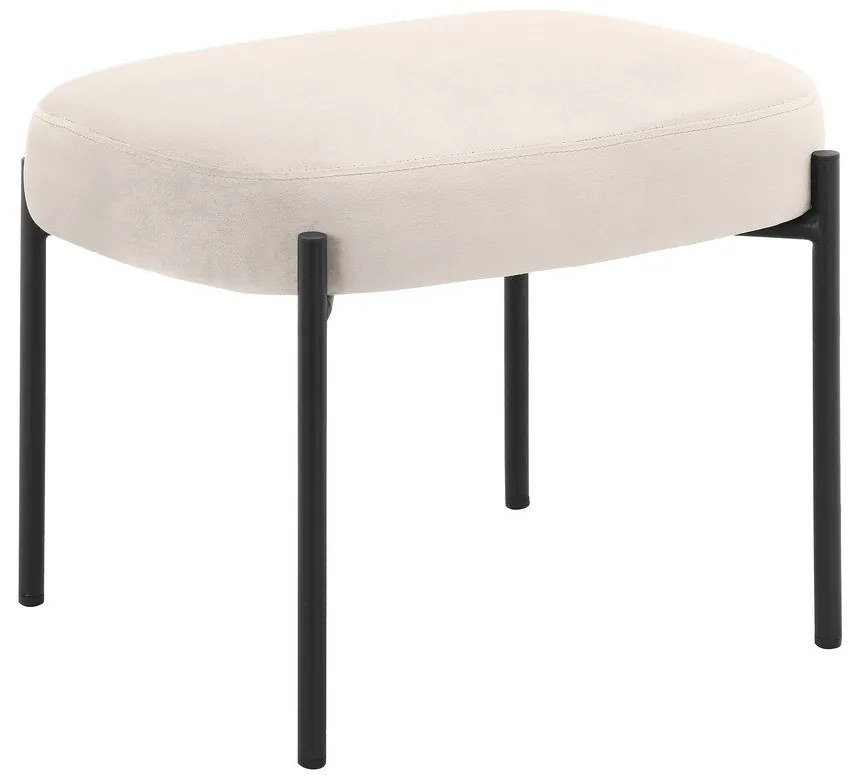 Fotoliu cu taburet crem cu tapițerie din catifea Jerry – Støraa