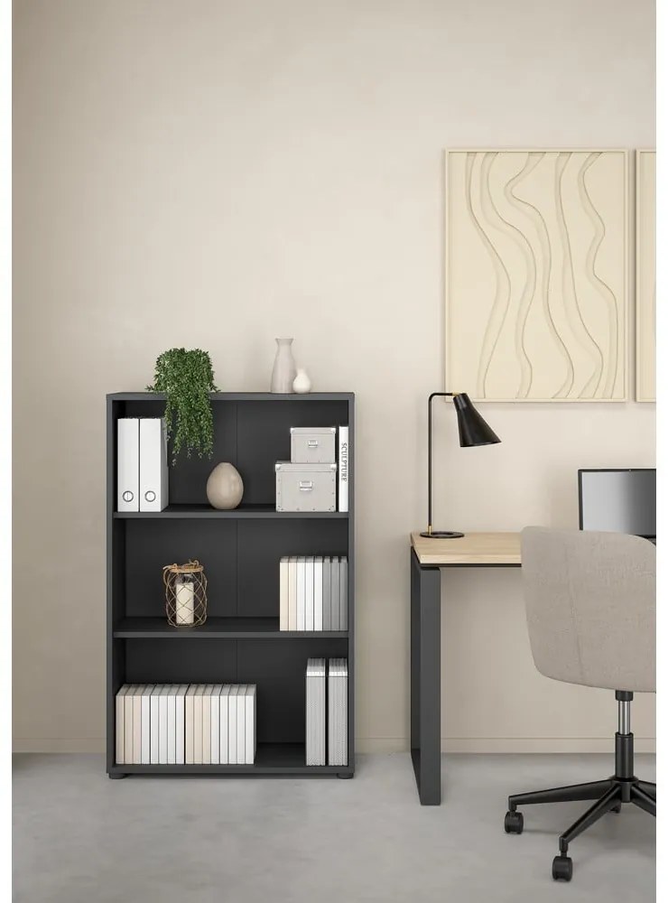 Bibliotecă gri antracit 80x124 cm Sign – Tvilum