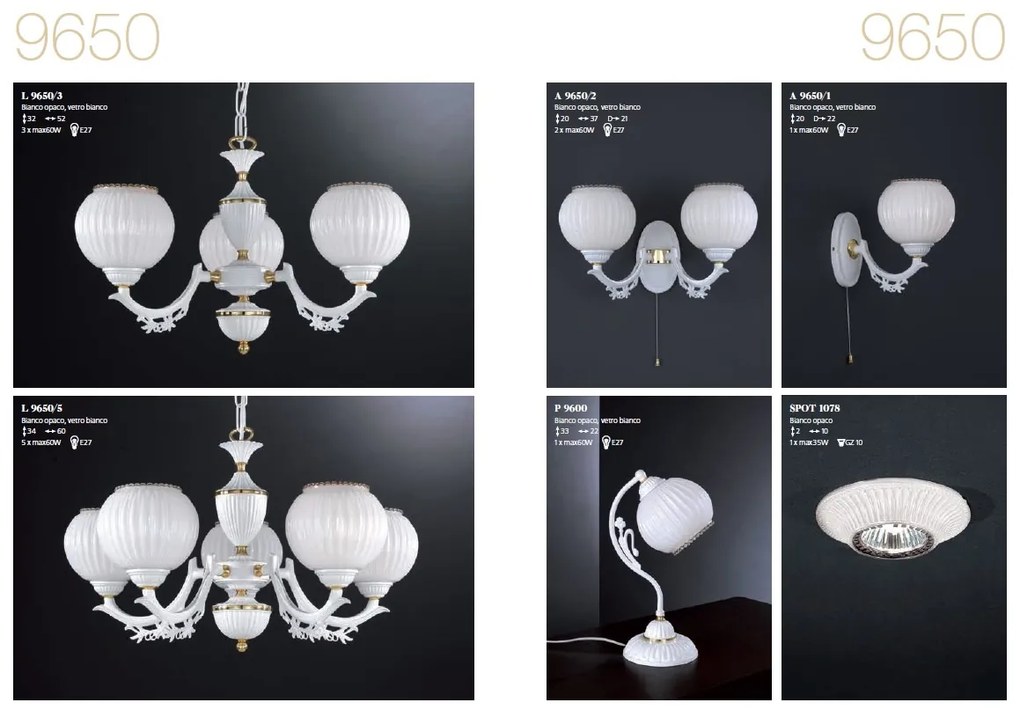 Candelabru clasic cu 5 brate design italian 9650