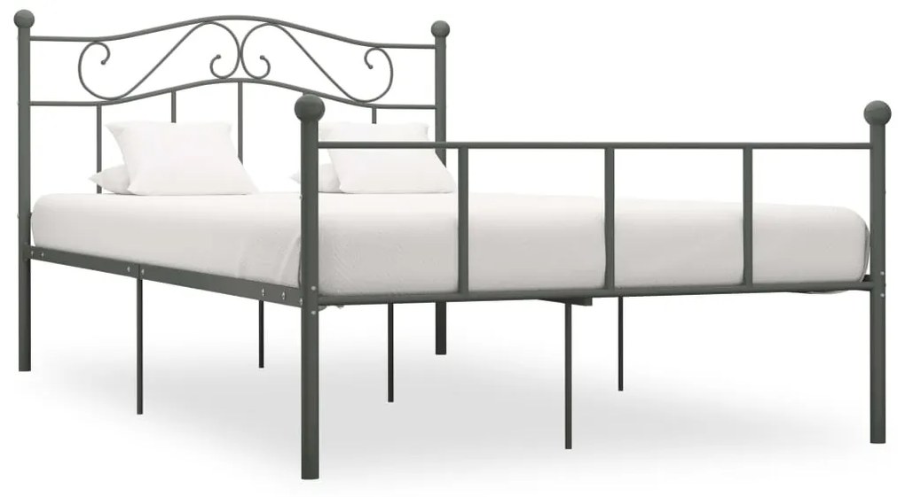 vidaXL Cadru de pat, gri, 120 x 200 cm, metal