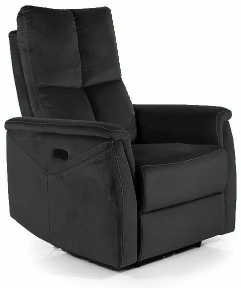 Fotoliu recliner cu functie de masaj Neptun M velvet negru Blu19