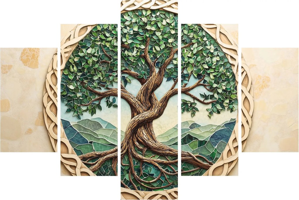 Tablou – Arborele vieții împletit (150x105 cm)