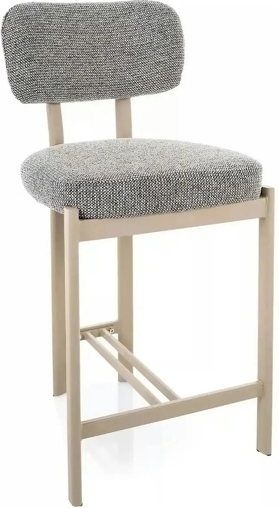 Scaun bar MISAKI H-2, gri/cașmir, stofă/metal, 45x44x92 cm