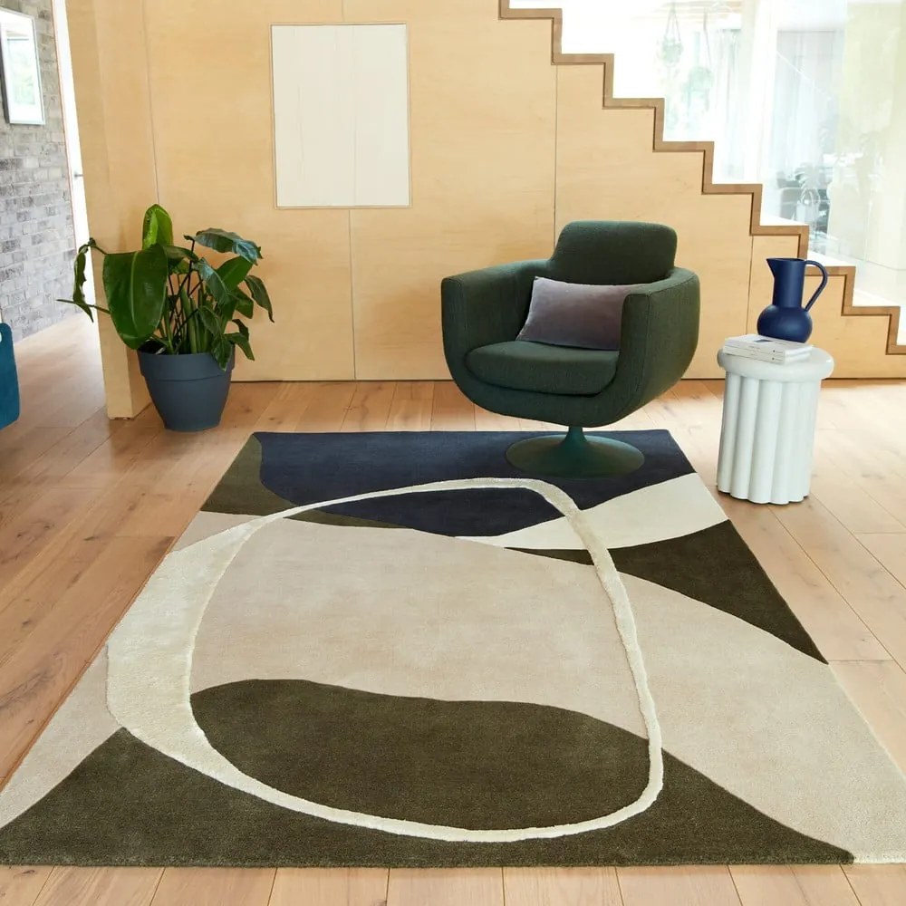 Covor verde handmade din lână 120x170 cm Matrix – Asiatic Carpets