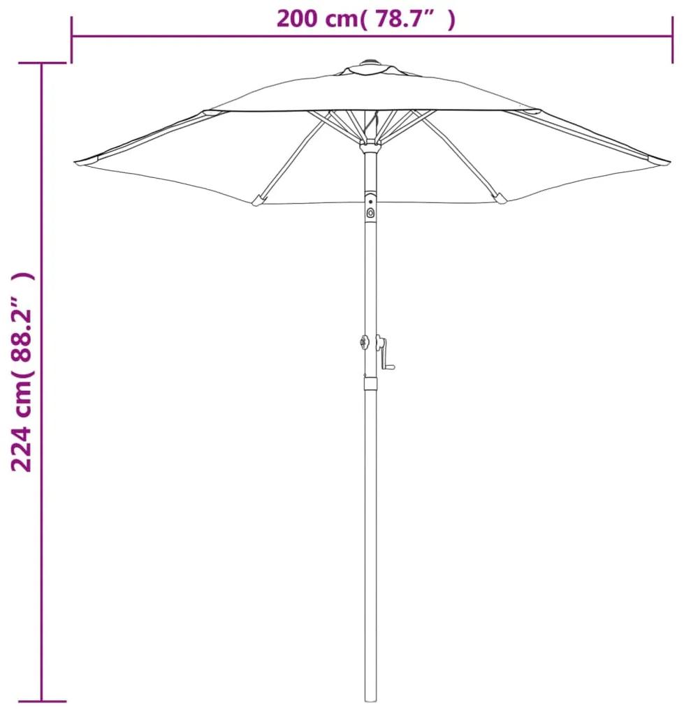 Umbrela de soare, caramiziu, 200 x 211 cm, aluminiu Terracota
