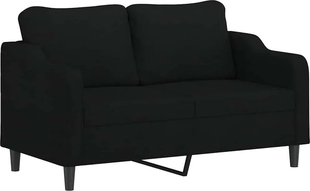vidaXL Canapea cu 2 locuri, negru, 140 cm, material textil