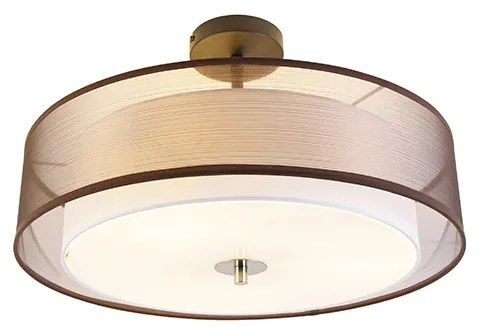 Plafoniera modernă maro și albă 50 cm 3 lumini - Drum Duo