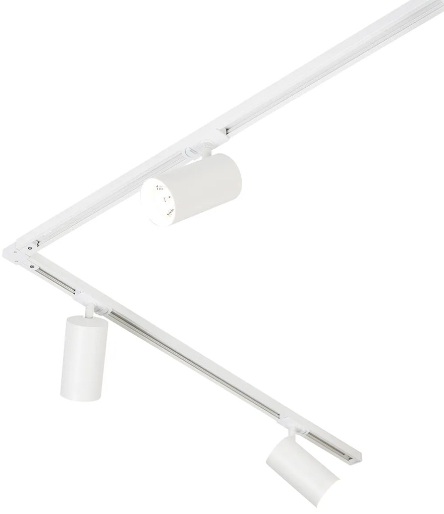 Sistem de iluminat cu șină modern cu 5 spoturi albe monofazate GU10 70mm - Iconic Jeana Luxe