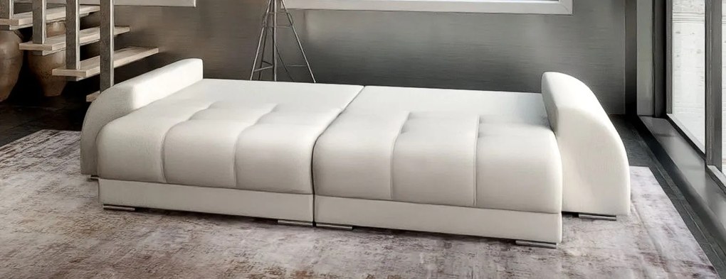 Canapea extensibilă dumonde cu 2 lăzi de depozitare si sezut confortabil din spuma high-density, Verona Enjoy Beige 310x100 cm