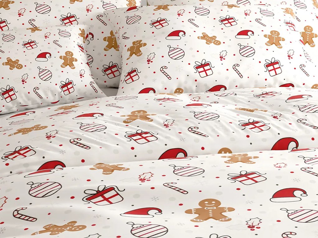 Lenjerie de pat din bumbac GINGER JOY albă Dimensiune lenjerie de pat: 70 x 90 cm | 140 x 200 cm