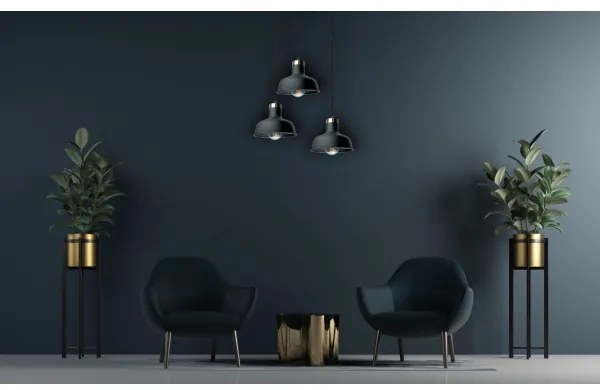 Lustră pe cablu HEBE 3xE27/60W/230V negru