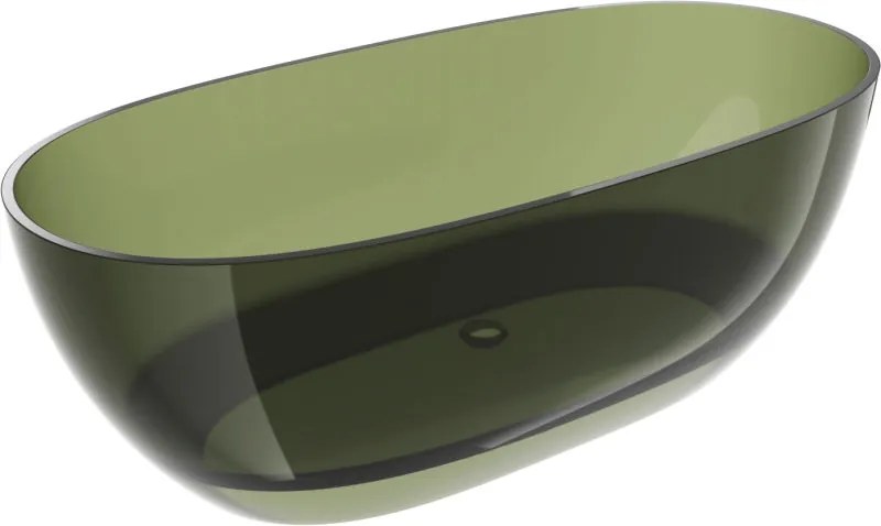 Mexen Pure olive cadă de baie freestanding transparentă 170 x 80 cm, dop crom - 58071708001