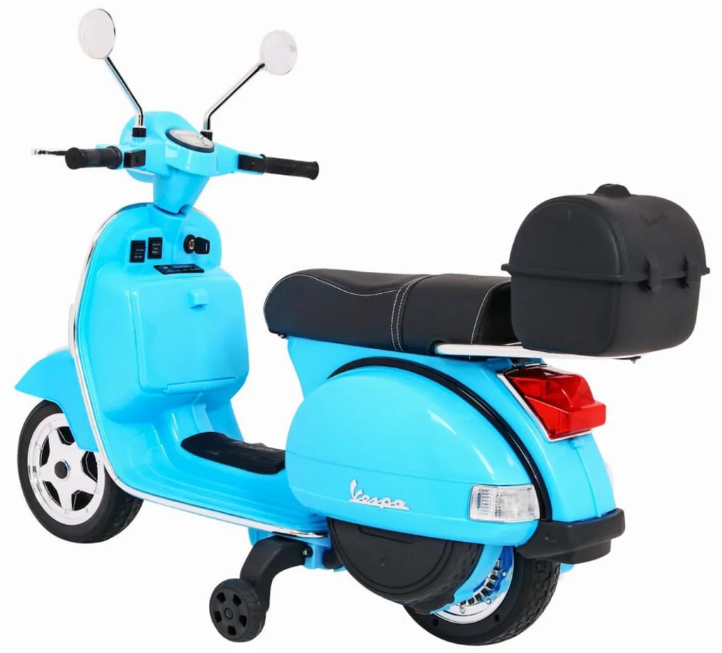 Motocicleta Electrica cu Acumulator Pentru Copii NOVOKIDS™ Vespa Premium Retro Scooter, Pornire la cheie, 3-8 ani, Max 30 kg, Cu Melodii si Lumini