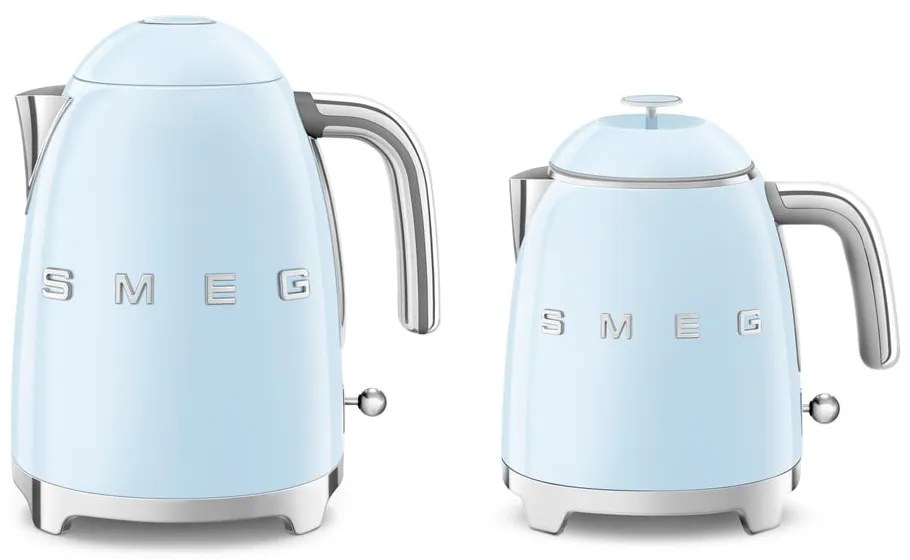 Ceainic electric albastru deschis din oțel inoxidabil 800 ml Retro Style – SMEG