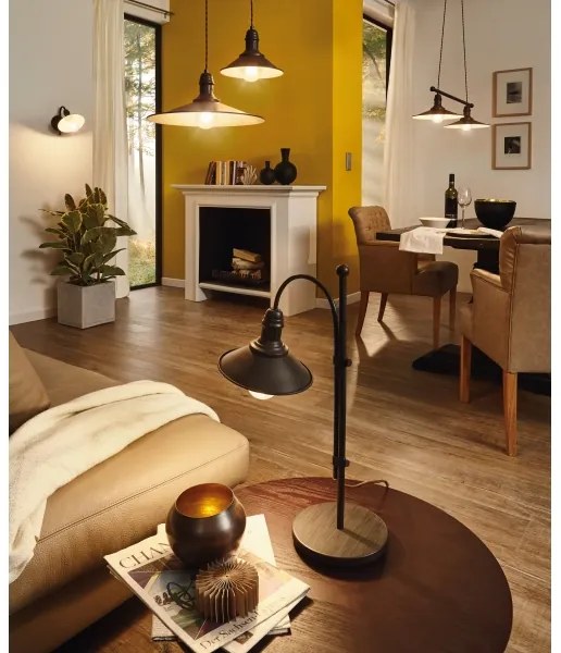 Eglo 49456 STOCKBURY - Lampă suspendată pe cablu, 1xE27/60W/230V, Ø 36 cm