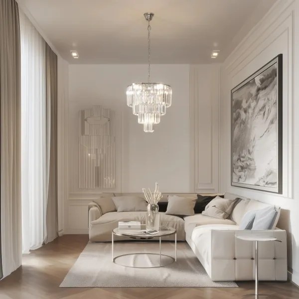 Lustră de cristal pe lanț Brilagi MOZART 5xE14/40W/230V crom lucios