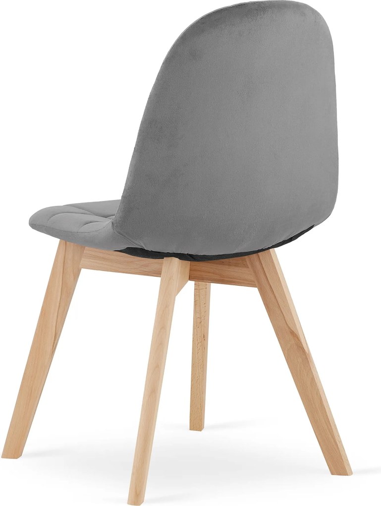 OFERTA Scaun de masă din catifea gri inchis BORA II. calitate secundara