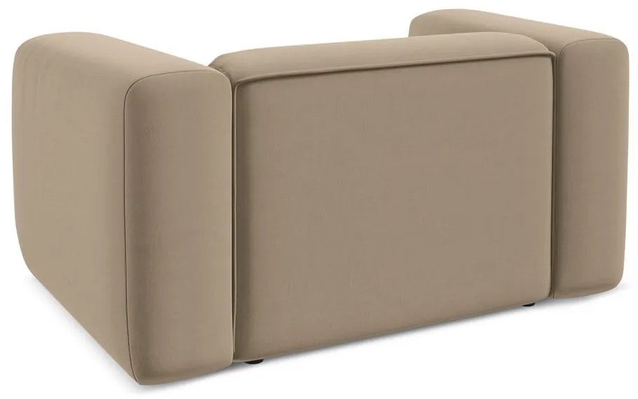 Fotoliu bej cu tapițerie din catifea Ekahi – Makamii