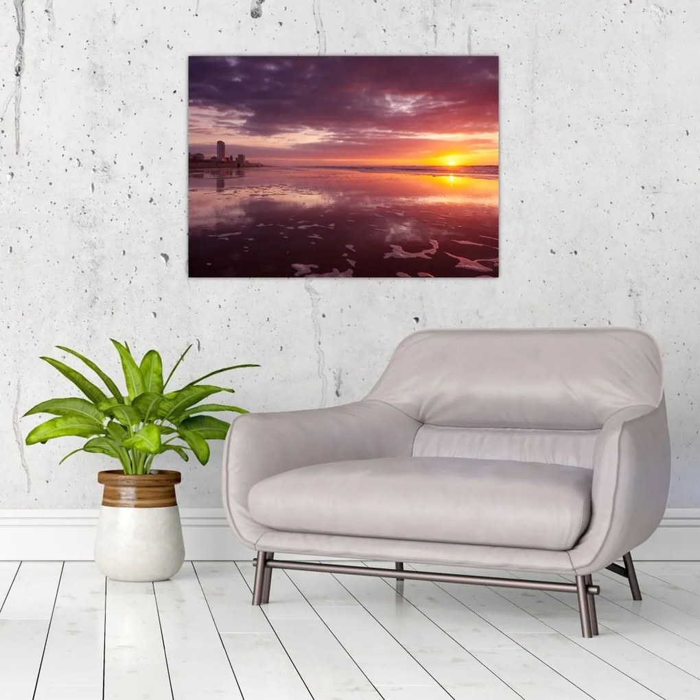 Tablou - Plajă la apus de soare (70x50 cm)