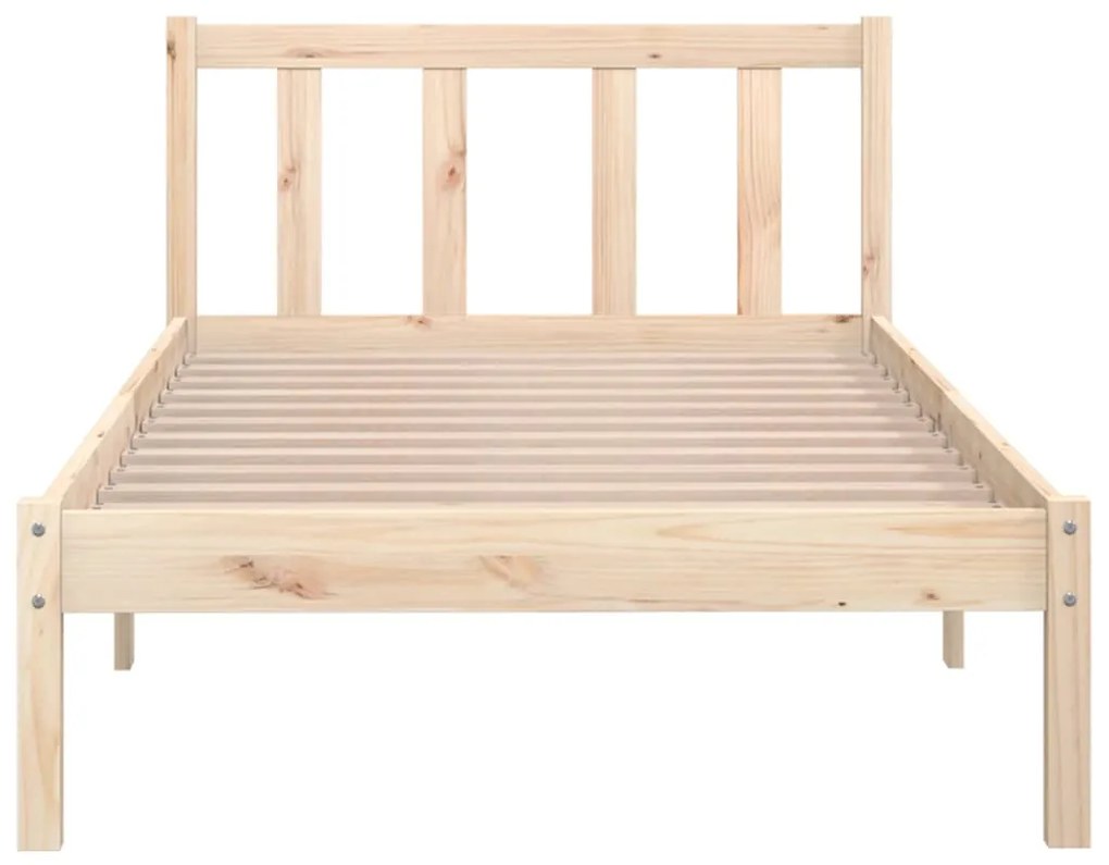 Cadru de pat UK Small Single, 75x190 cm, lemn masiv pin Maro, 75 x 190 cm