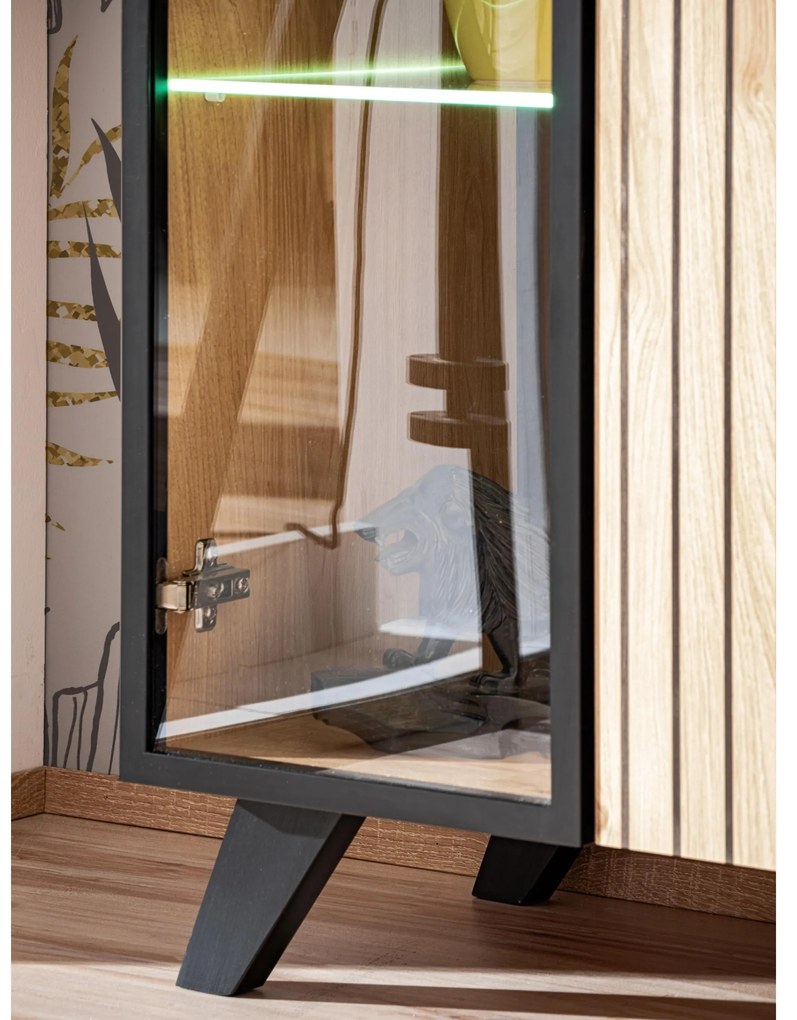 Mobilier living Lyran (hikora jackson + negru (cu iluminat LED). 1097694