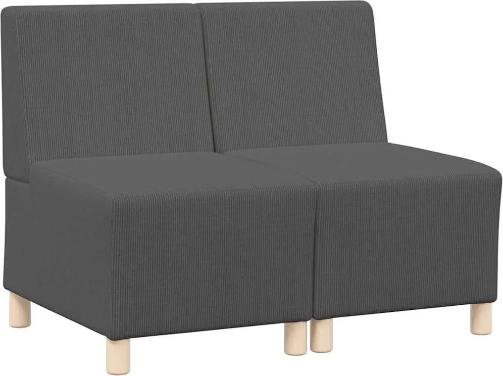 vidaXL Unitate Sofa Modulară Fără Brațe 2 pcs Gri închis