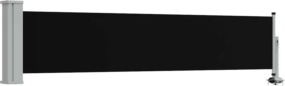 vidaXL Copertină laterală retractabilă de terasă, negru, 60 x 300 cm