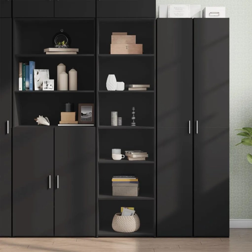 vidaXL Dulap înalt, negru, 50x41x185 cm, lemn prelucrat