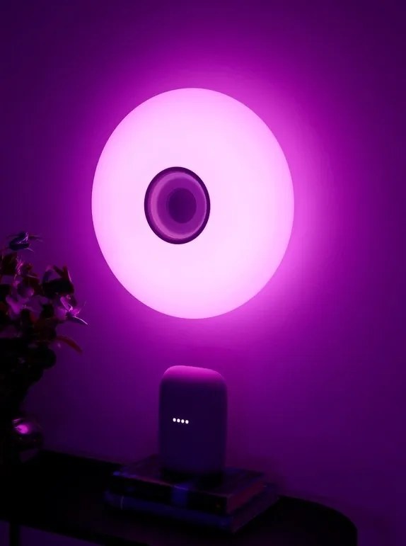 Plafoniera cu LED RGB, difuzor Bluetooth si protectie IP54 Djay Smart Colour