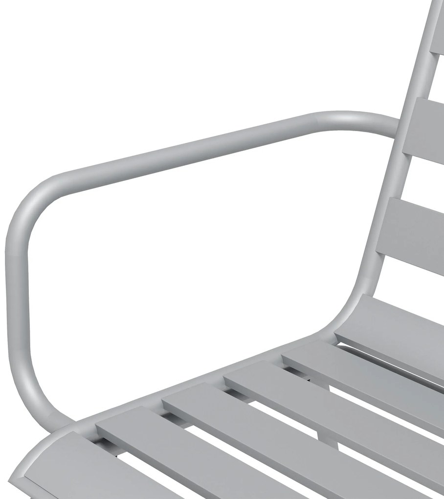 Outsunny Set de masă de grădină de 5 piese, Set de mobilier de exterior, rezistent la intemperii, design modern, 80 x 80 x 74 cm, Gri | Aosom Romania