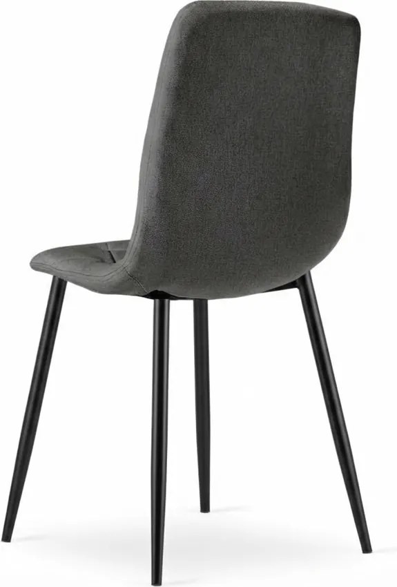 Scaun gri inchis LIBRA STONE GREY cu picioare negre