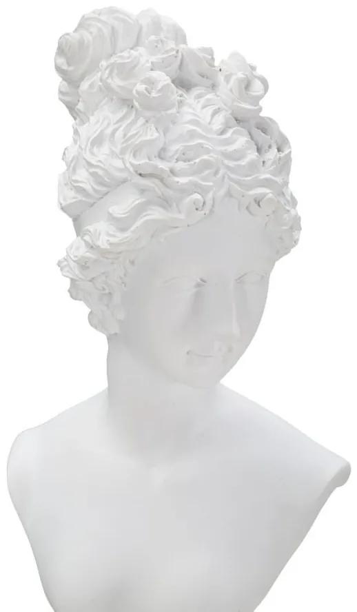 Bust decorativ alb din polirasina, 11x10,5x35,5 cm, Roman Woman Mauro Ferretti