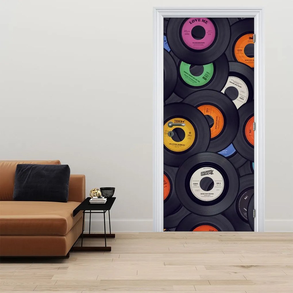 Fototapet pentru ușă - Discuri de gramofon (95x205cm)
