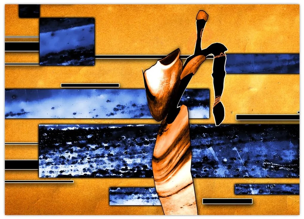 Tablou pe sticlă picturii abstracte (70x50 cm)