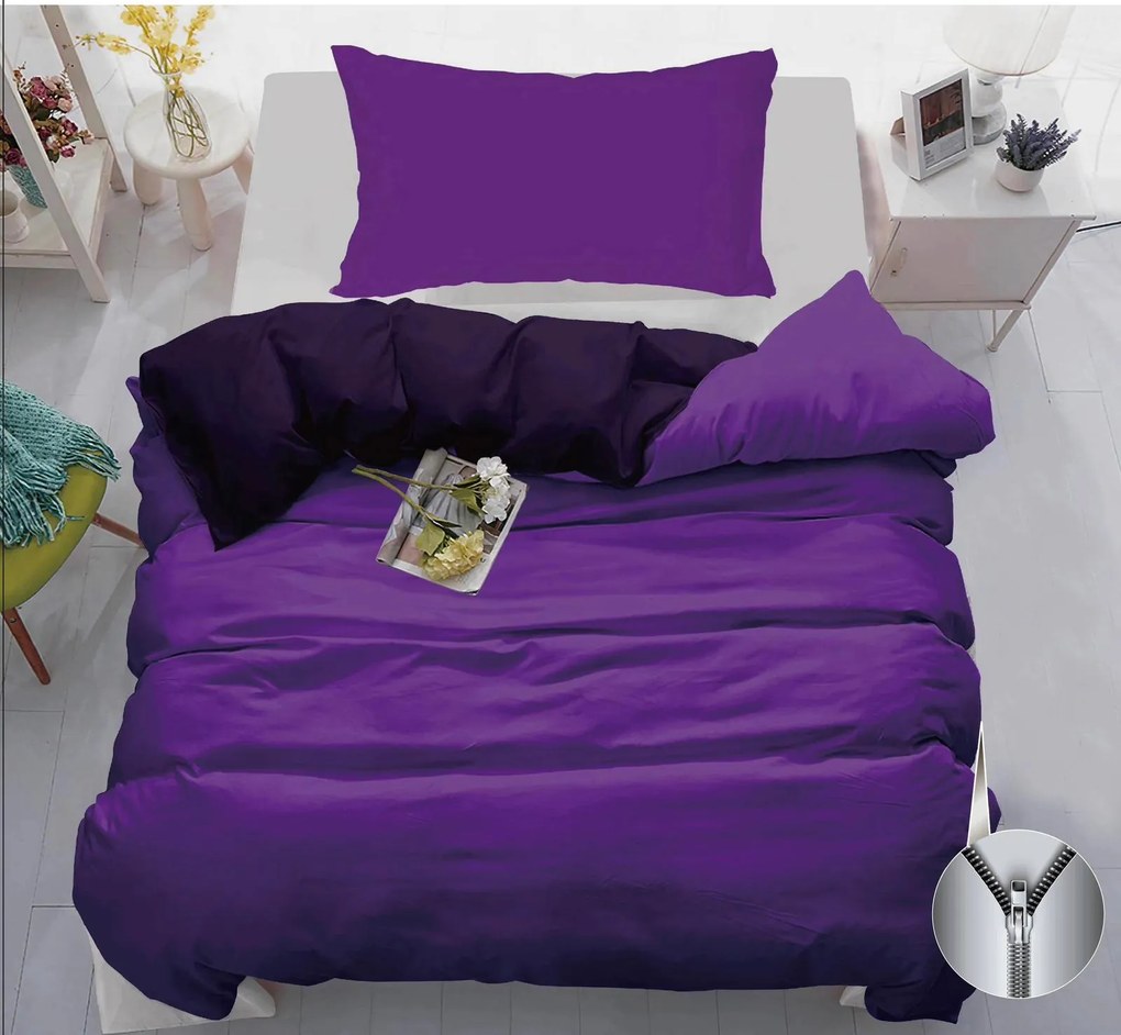 Lenjerie de pat din bumbac VIOLETTA mov Dimensiune lenjerie de pat: 70 x 90 cm | 140 x 200 cm