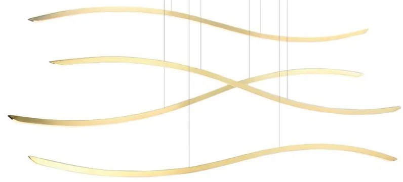 Lustra LED suspendata design modern Waves gold