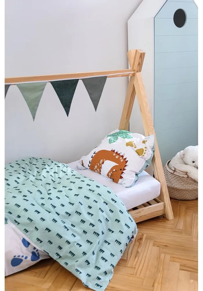 Cadru pat din lemn de pin, în formă de căsuță Adeko Mila TP, 80 x 160 cm