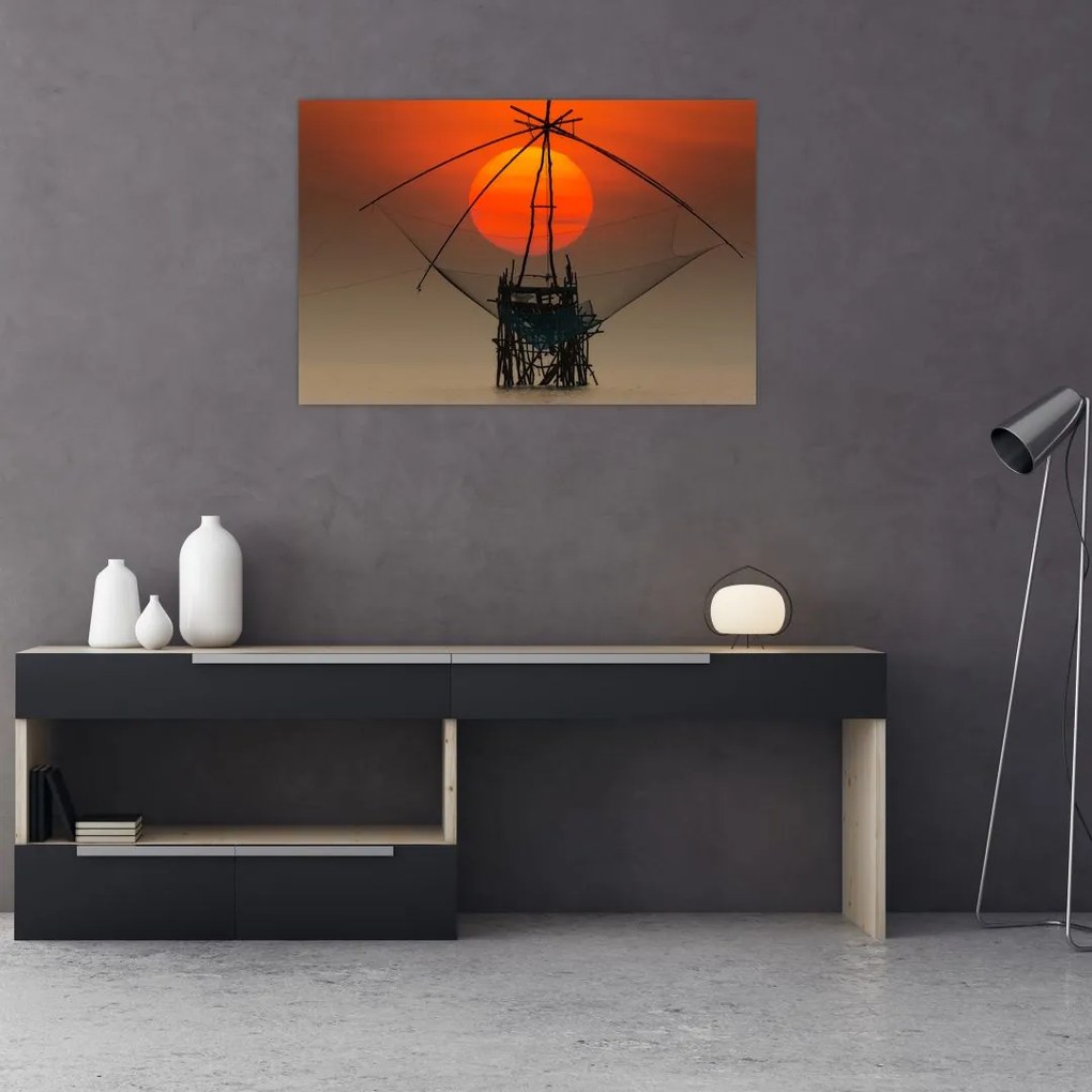 Tablou - Răsărit, Lacul Pakpra (90x60 cm)