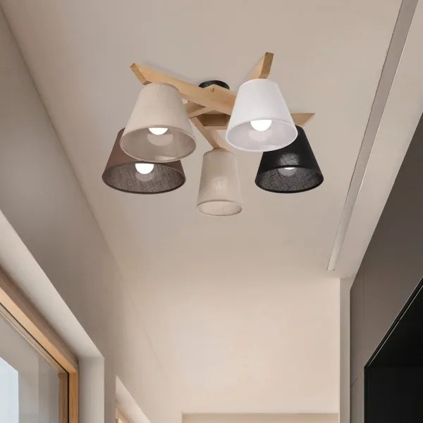 Lustră aplicată Brilagi ANTHONY 5xE14/40W/230V stejar