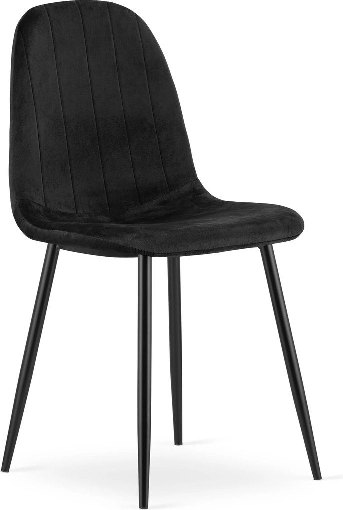 Scaun de masa PADVA VELVET cu picioare negre, negru