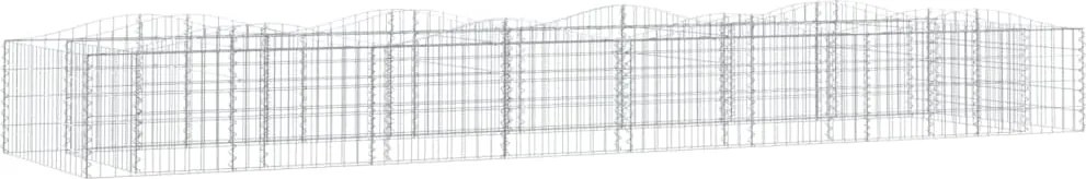 vidaXL Strat înălțat cu gabion arcuit, 600x100x50 cm, fier galvanizat