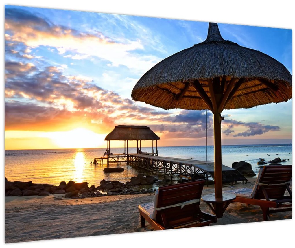 Tablou - Apus de soare în Mauritius (90x60 cm)