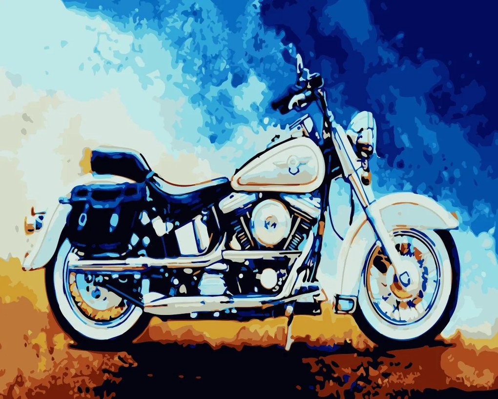 Pictura pe numere cu un cadru "Motocicletă" 50x40 cm