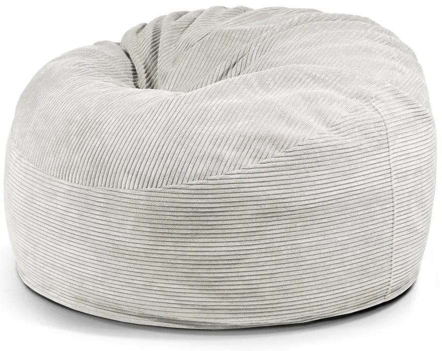 Fotoliu bean bag crem cu tapițerie din catifea reiată Om 110 – SLOWDOWN