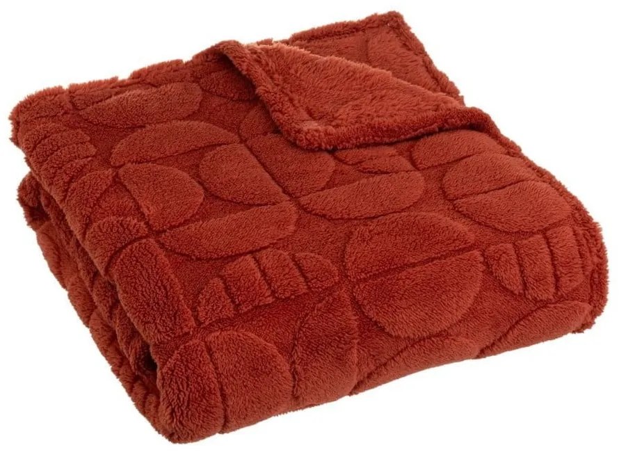 Pătură cărămizie din micropluș-cocolino 130x160 cm Mid Century – Casa Selección