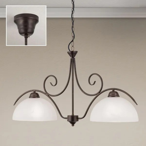 Orion - Lustra suspendată pe lanț RULA 2xE27/40W/230V alb/bronz